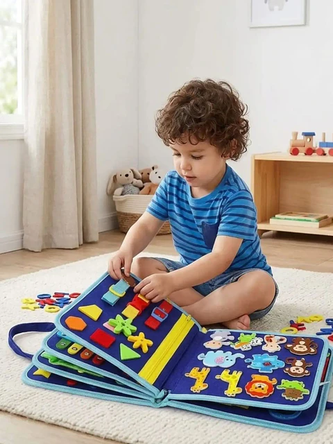Libro Sensorial con Tablero De Actividades Motricidad Fina