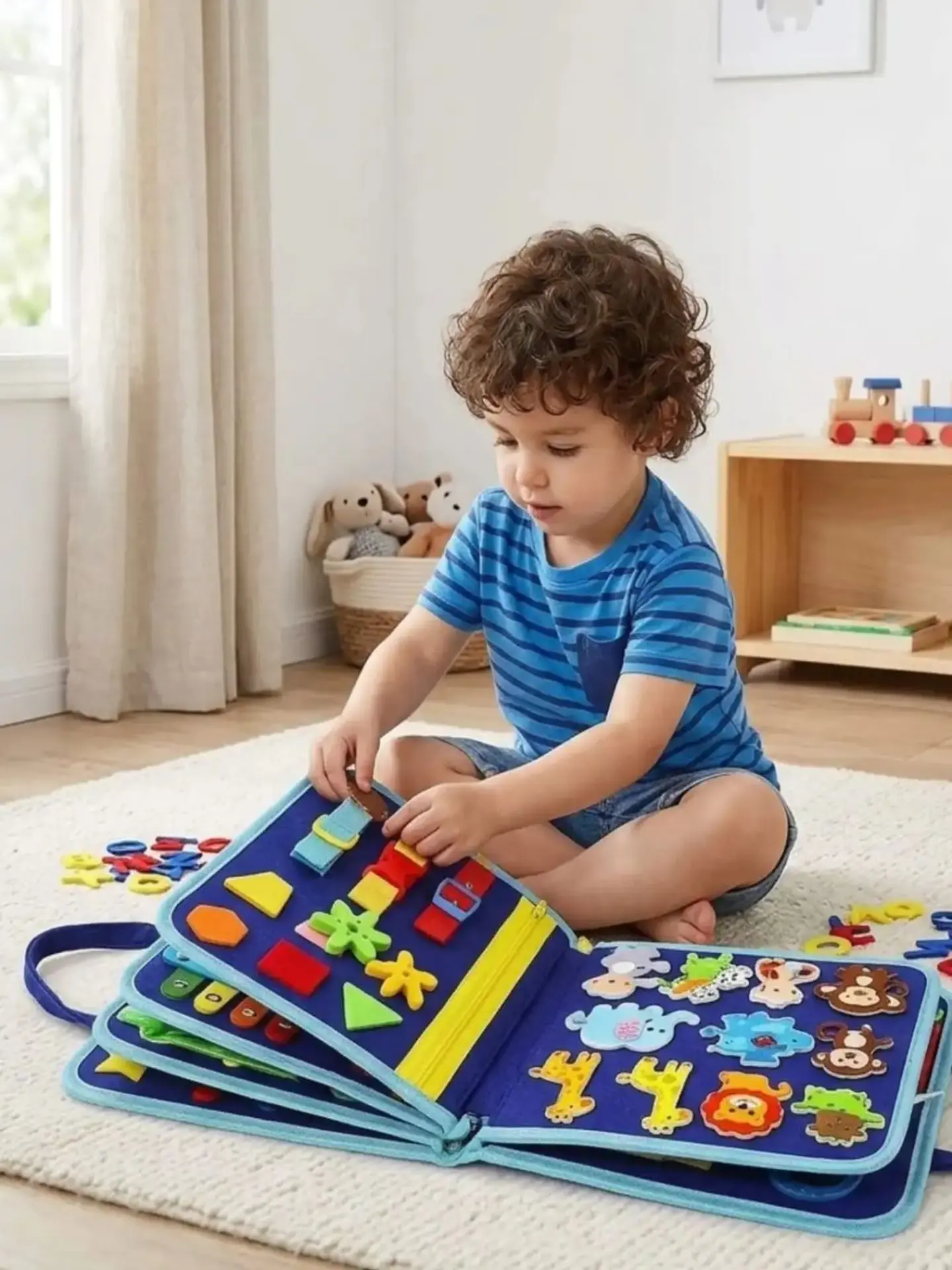 Libro Sensorial con Tablero De Actividades Motricidad Fina 1
