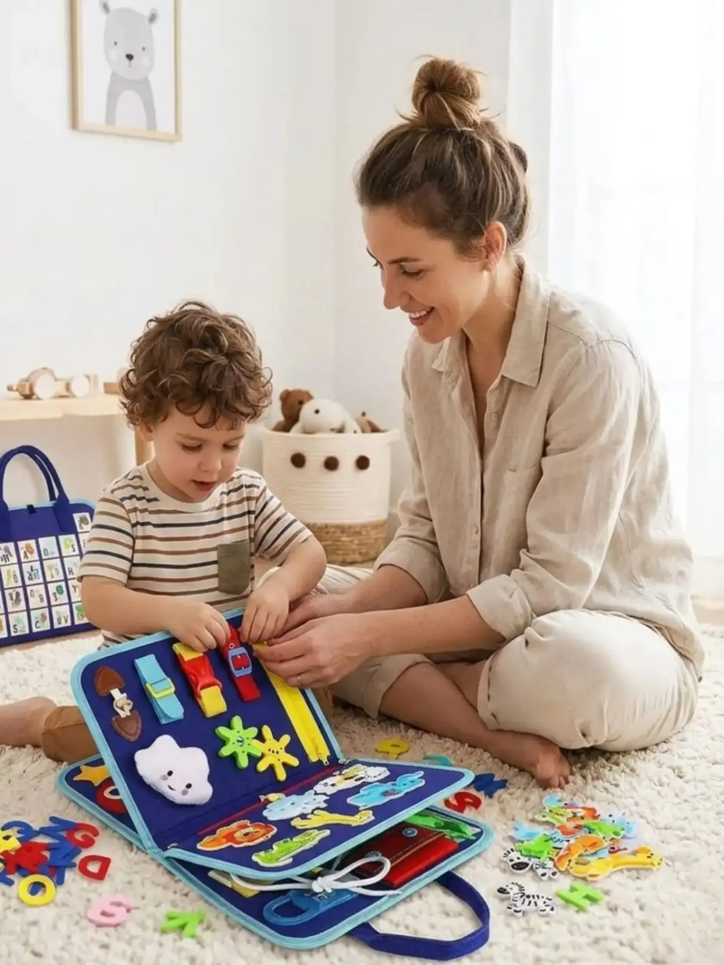 Libro Sensorial con Tablero De Actividades Motricidad Fina 7
