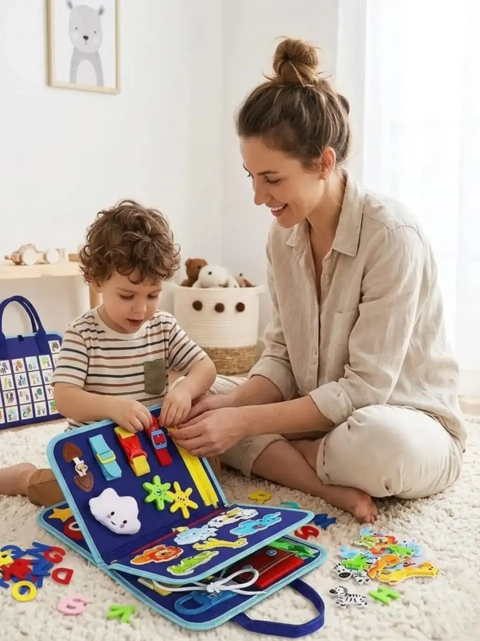 Libro Sensorial con Tablero De Actividades Motricidad Fina 7