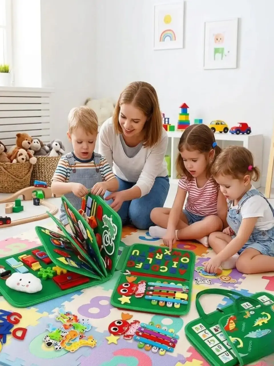 Libro Sensorial con Tablero De Actividades Motricidad Fina 2