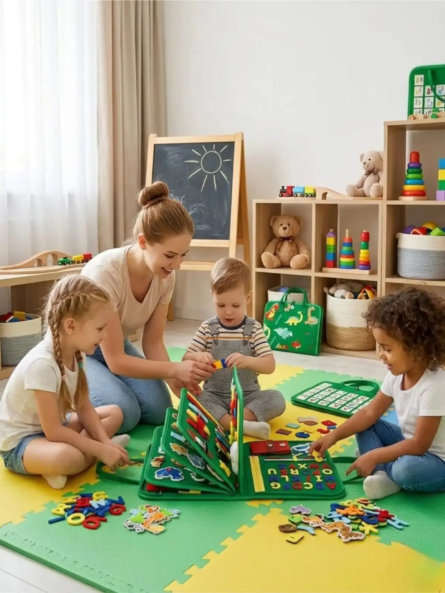 Libro Sensorial con Tablero De Actividades Motricidad Fina 4
