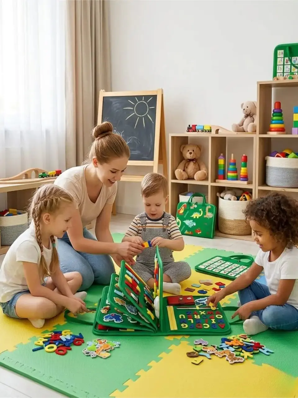 Libro Sensorial con Tablero De Actividades Motricidad Fina 4