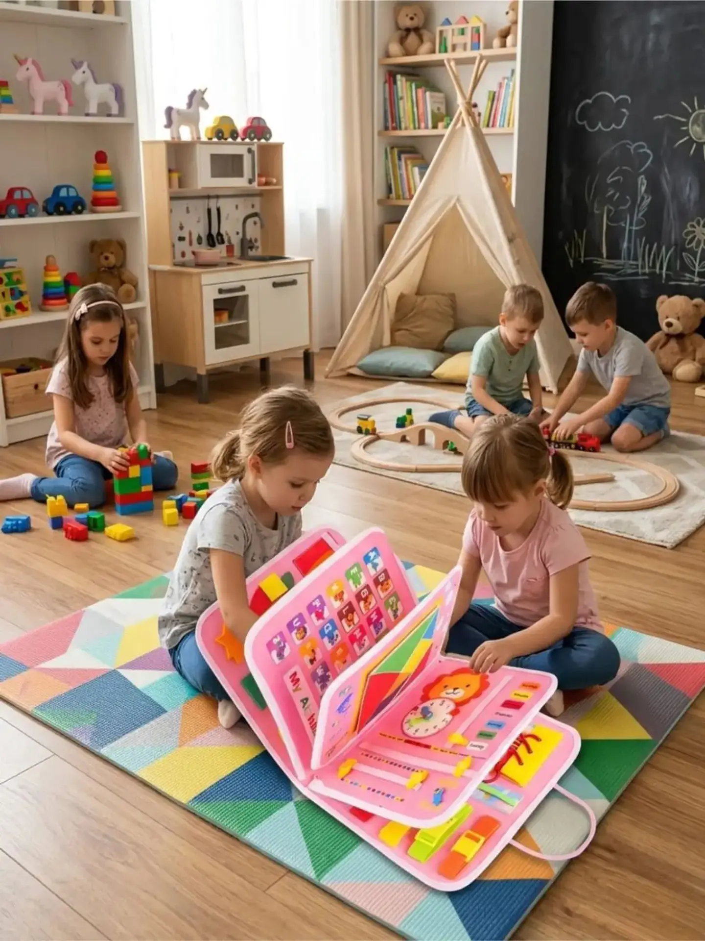 Libro Sensorial con Tablero De Actividades Motricidad Fina 6