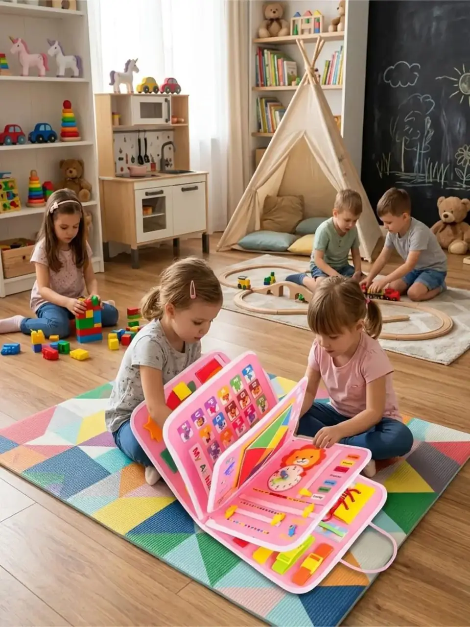 Libro Sensorial con Tablero De Actividades Motricidad Fina 6
