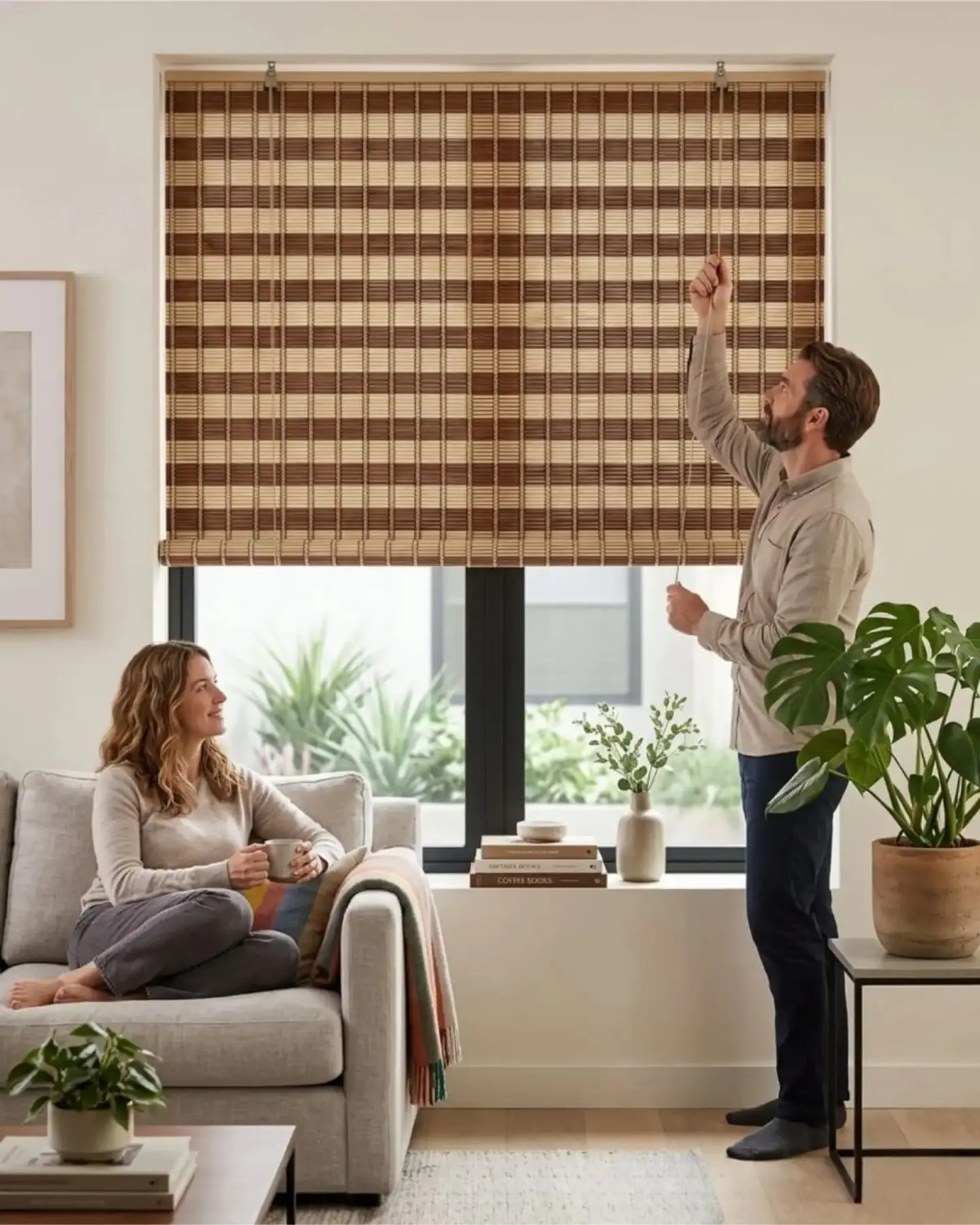 Cortina Roller De Bambu Diseño Natural 180x180cm 1