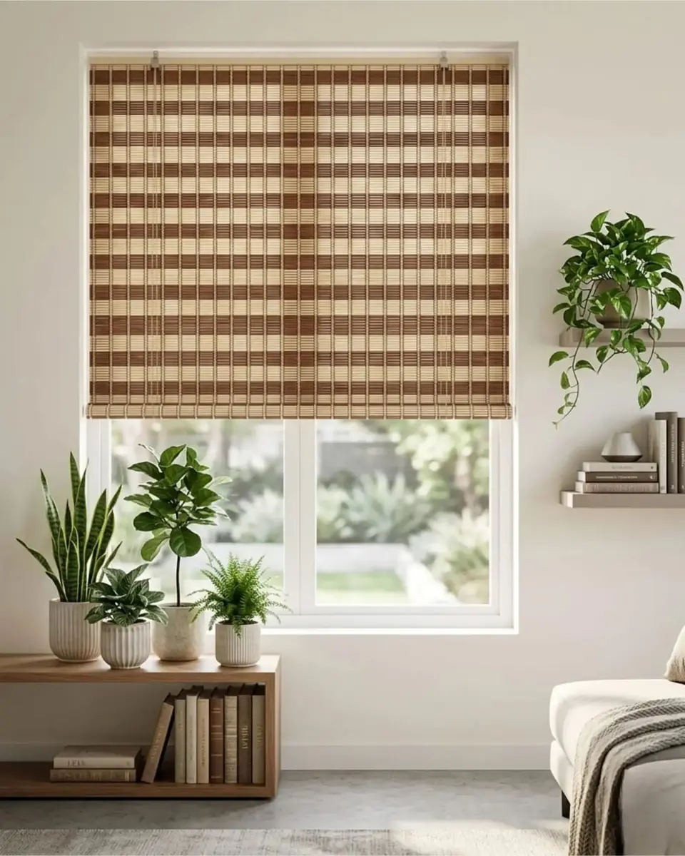 Set 2 Cortinas Roller De Bambu Diseño Natural 120x180cm 5