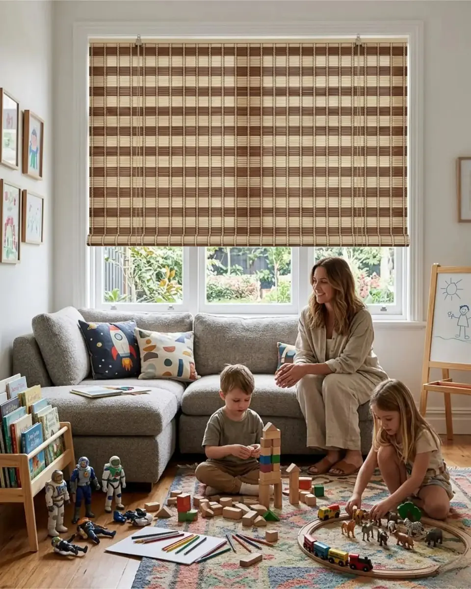 Set 2 Cortinas Roller De Bambu Diseño Natural 150x180cm 4