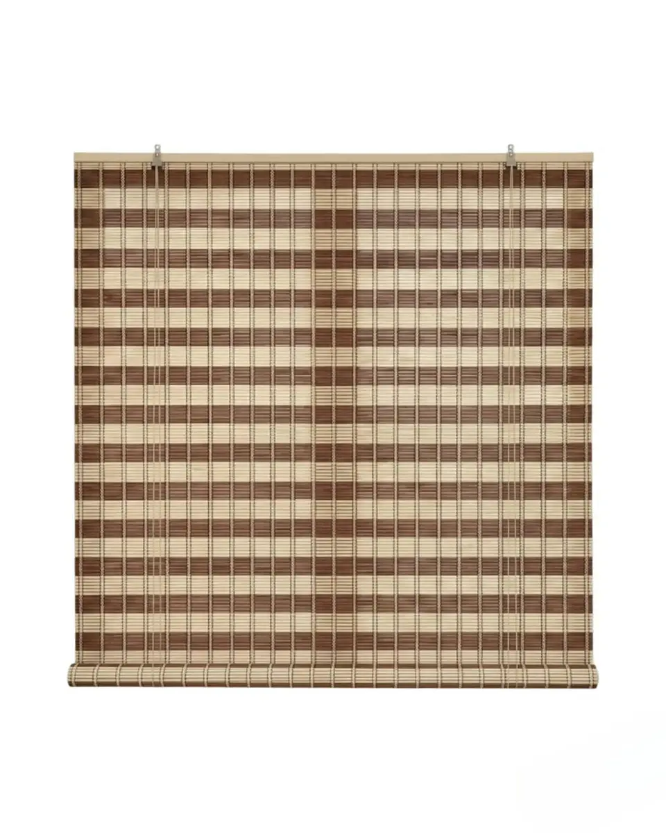 Set 2 Cortinas Roller De Bambu Diseño Natural 180x180cm 6