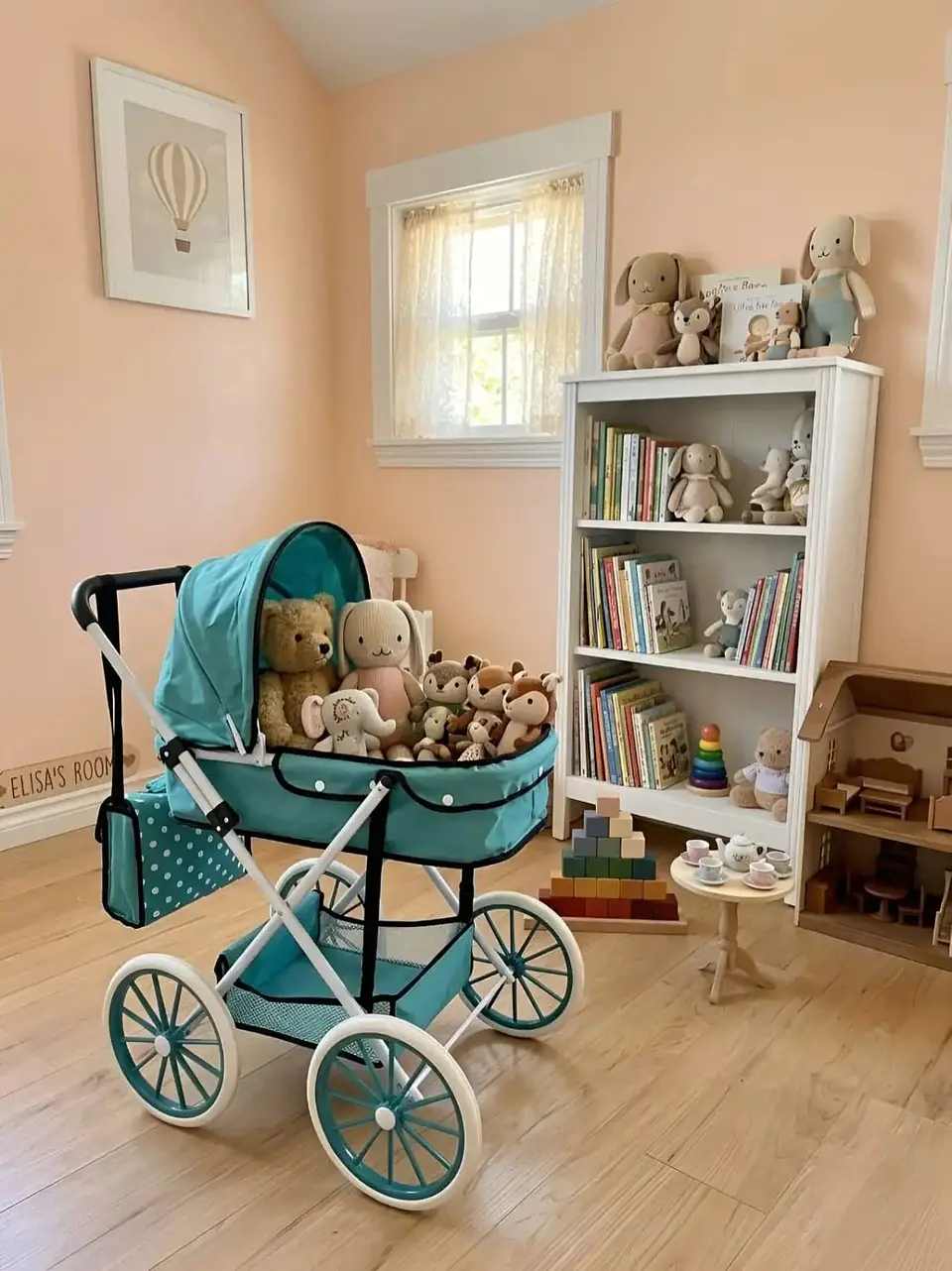 Coche De Muñecas Estilo Clásico Incluye Bolso Y Canasto Accesorios 1