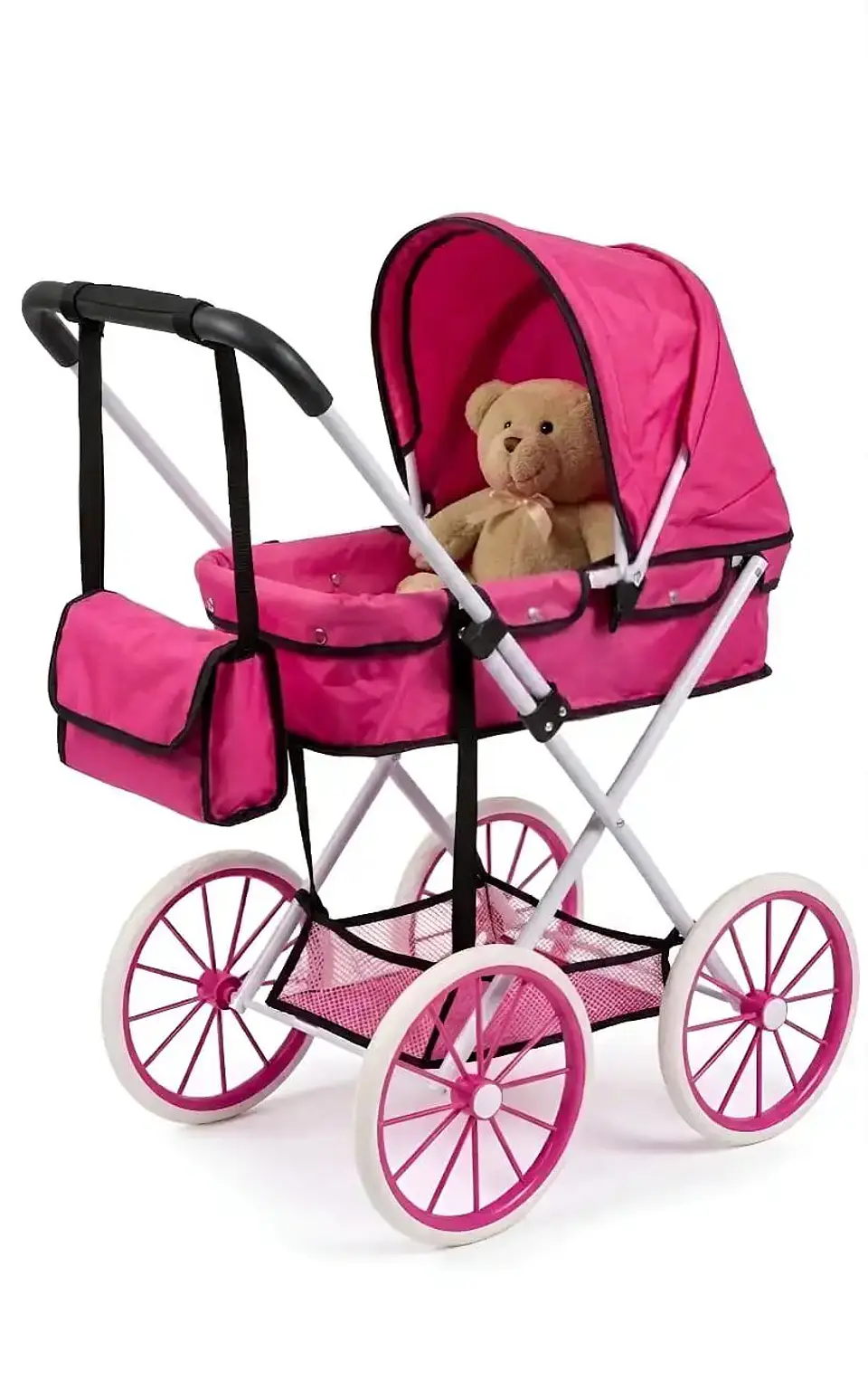 Coche De Muñecas Estilo Clásico Incluye Bolso Y Canasto Accesorios 6
