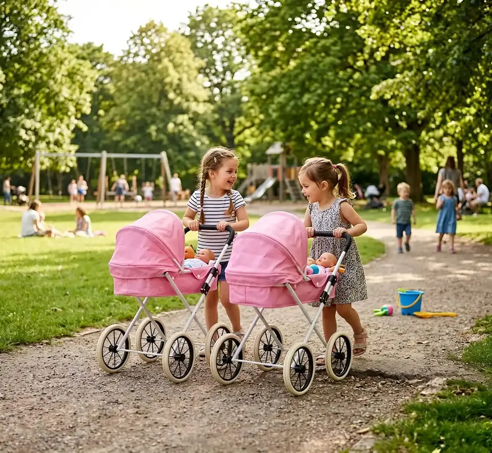 Coche De Muñecas Estilo Clásico Incluye Bolso Y Canasto Accesorios 4