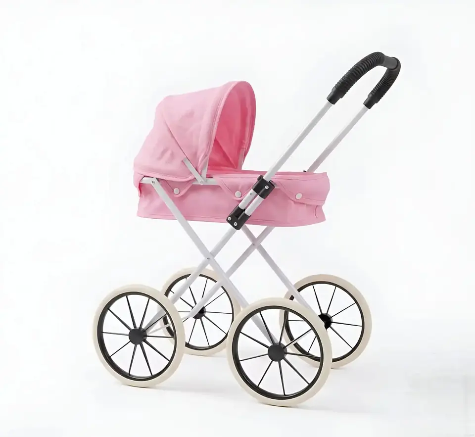 Coche De Muñecas Estilo Clásico Incluye Bolso Y Canasto Accesorios 6
