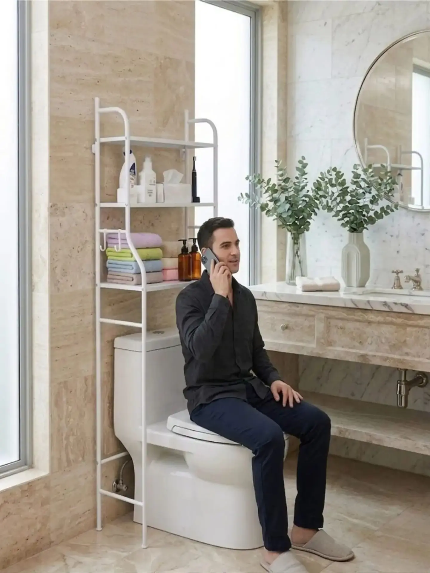 Estante Organizador De Baño Sobre Inodoro 3 Niveles Metal 5