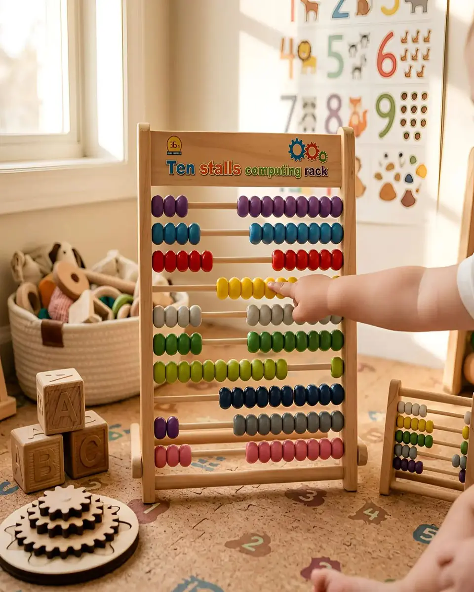Ábaco Gigante de Madera Montessori Juguete Educativo Matemático 5