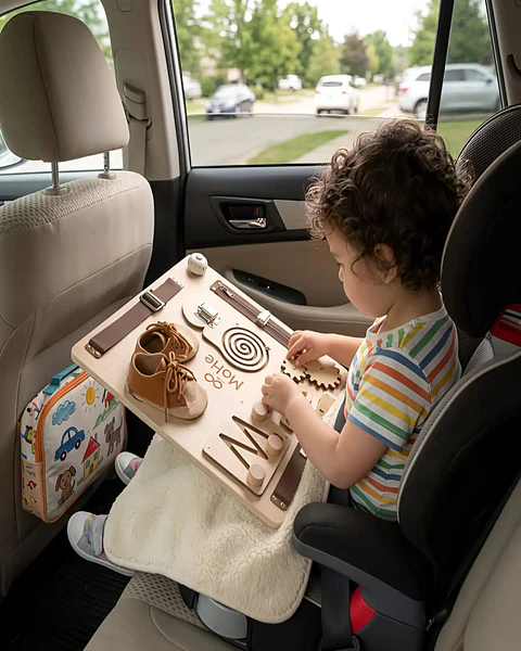 Tablero Sensorial Busy Board de Madera Montessori Educativo