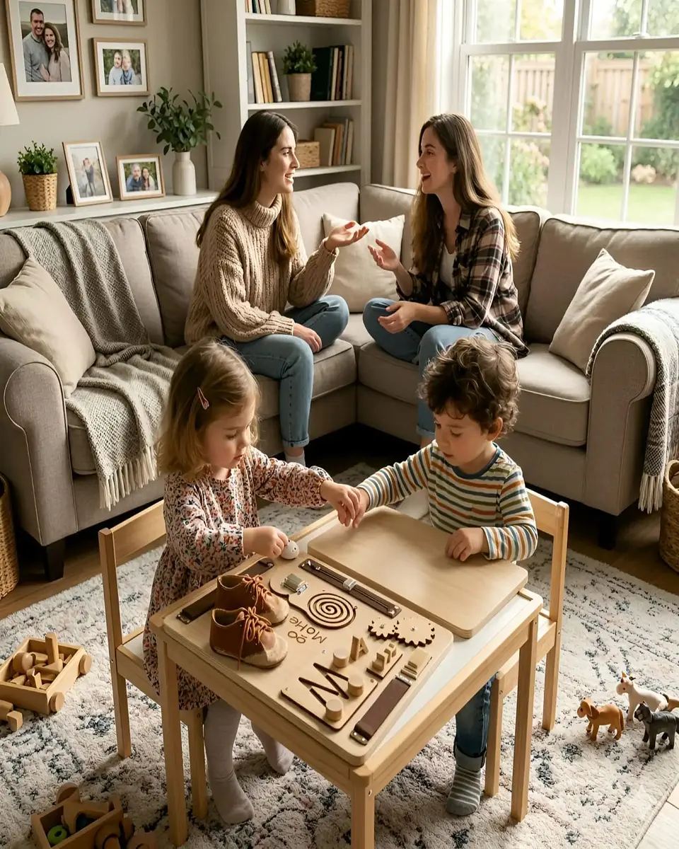 Tablero Sensorial Busy Board de Madera Montessori Educativo 5