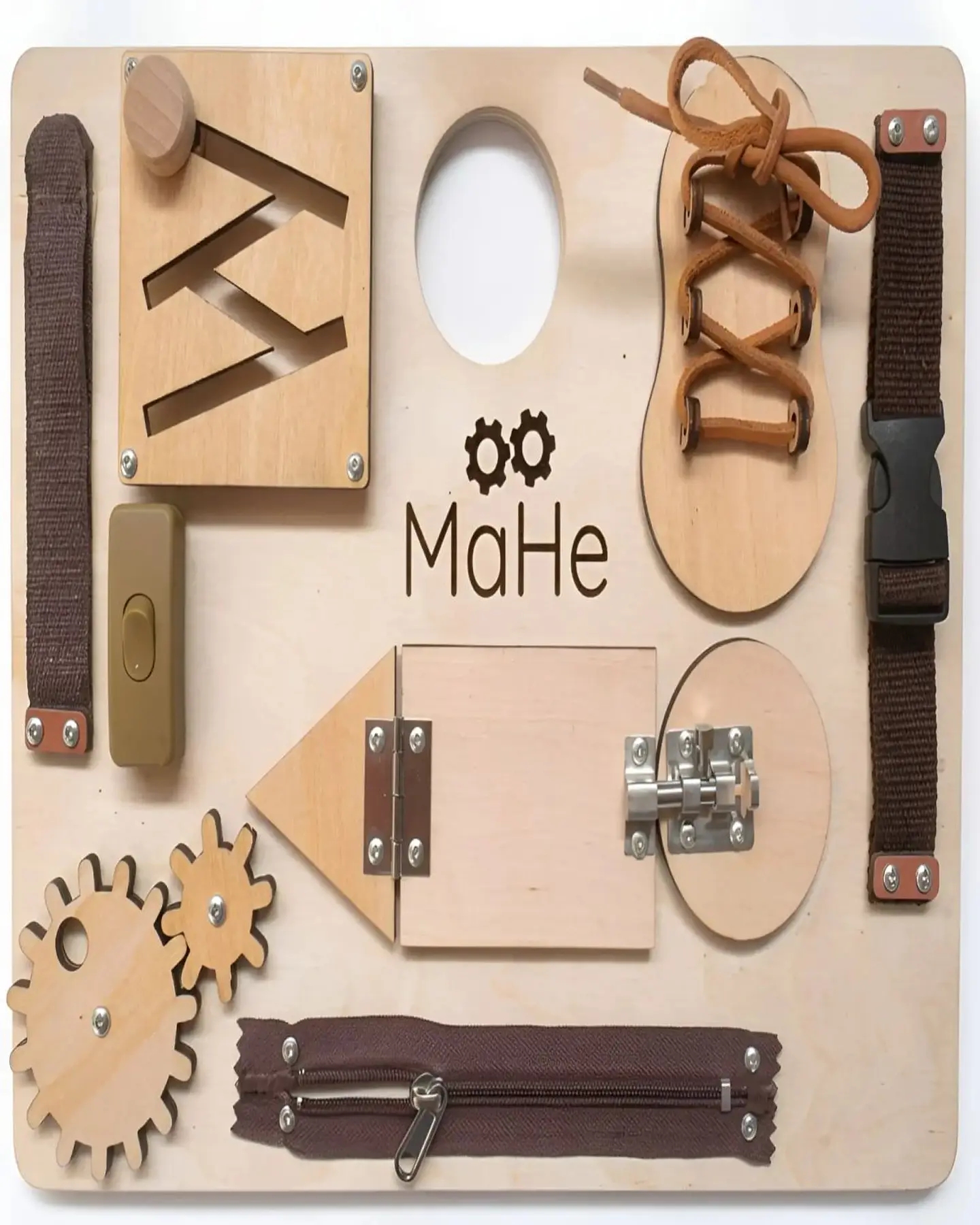 Tablero Sensorial Busy Board de Madera Montessori Educativo 6