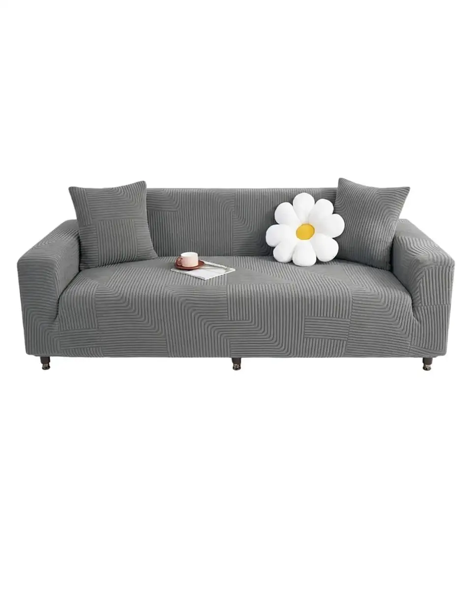 Funda De Sofa 2 Cuerpos Tela Polar Elastico Suave 6