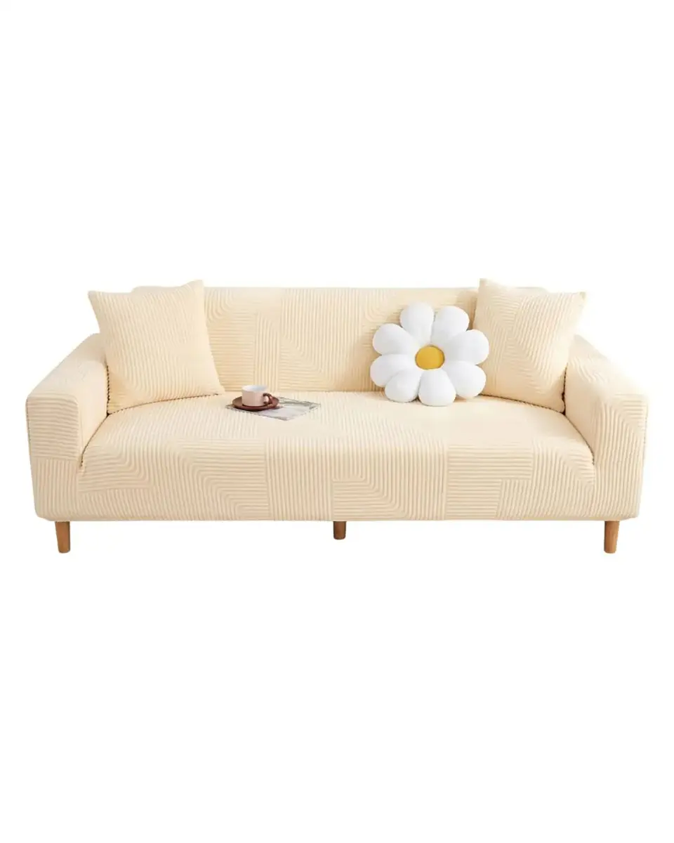 Funda De Sofa 3 Cuerpos Tela Polar Elastico Suave 6