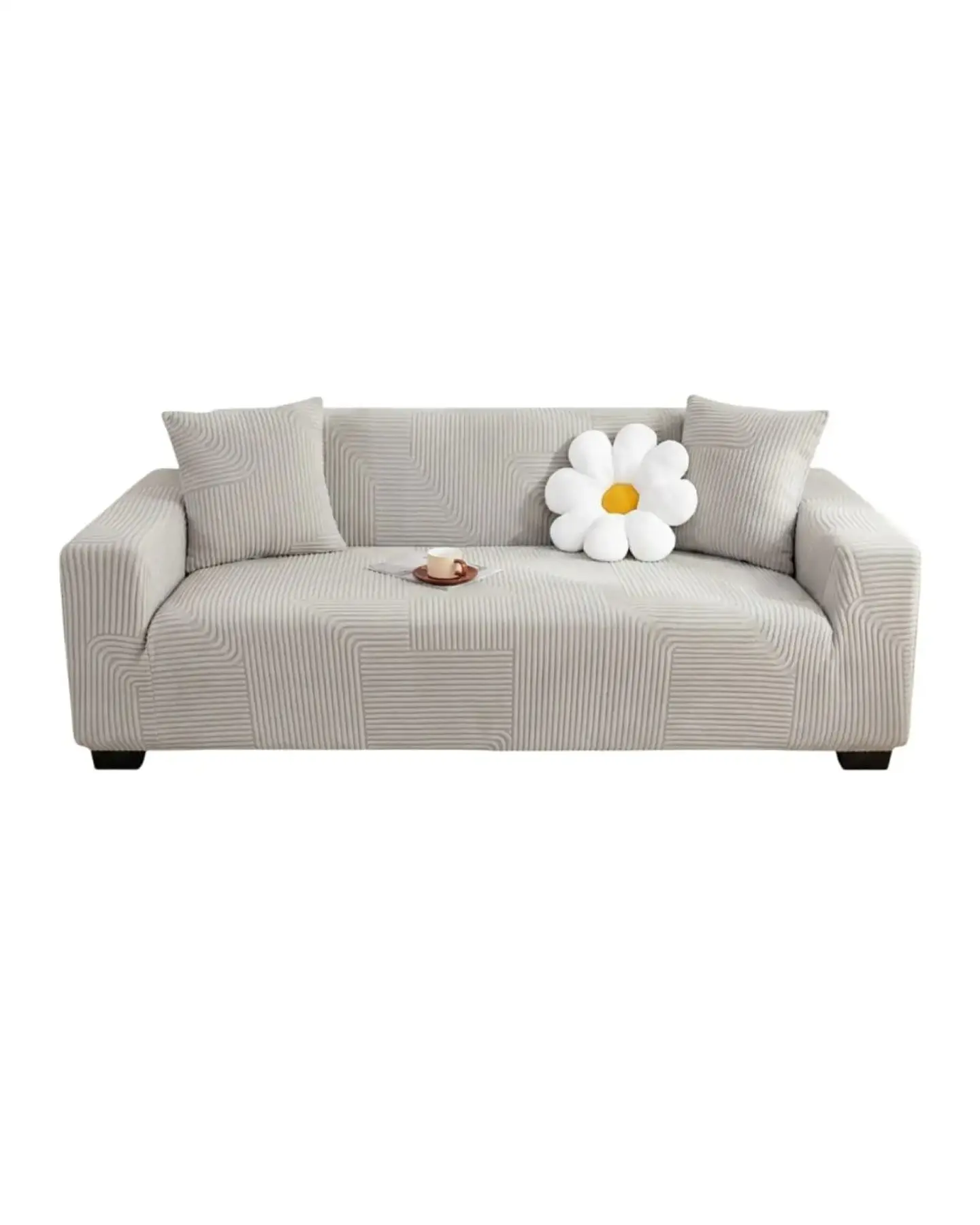 Funda De Sofa 3 Cuerpos Tela Polar Elastico Suave 6