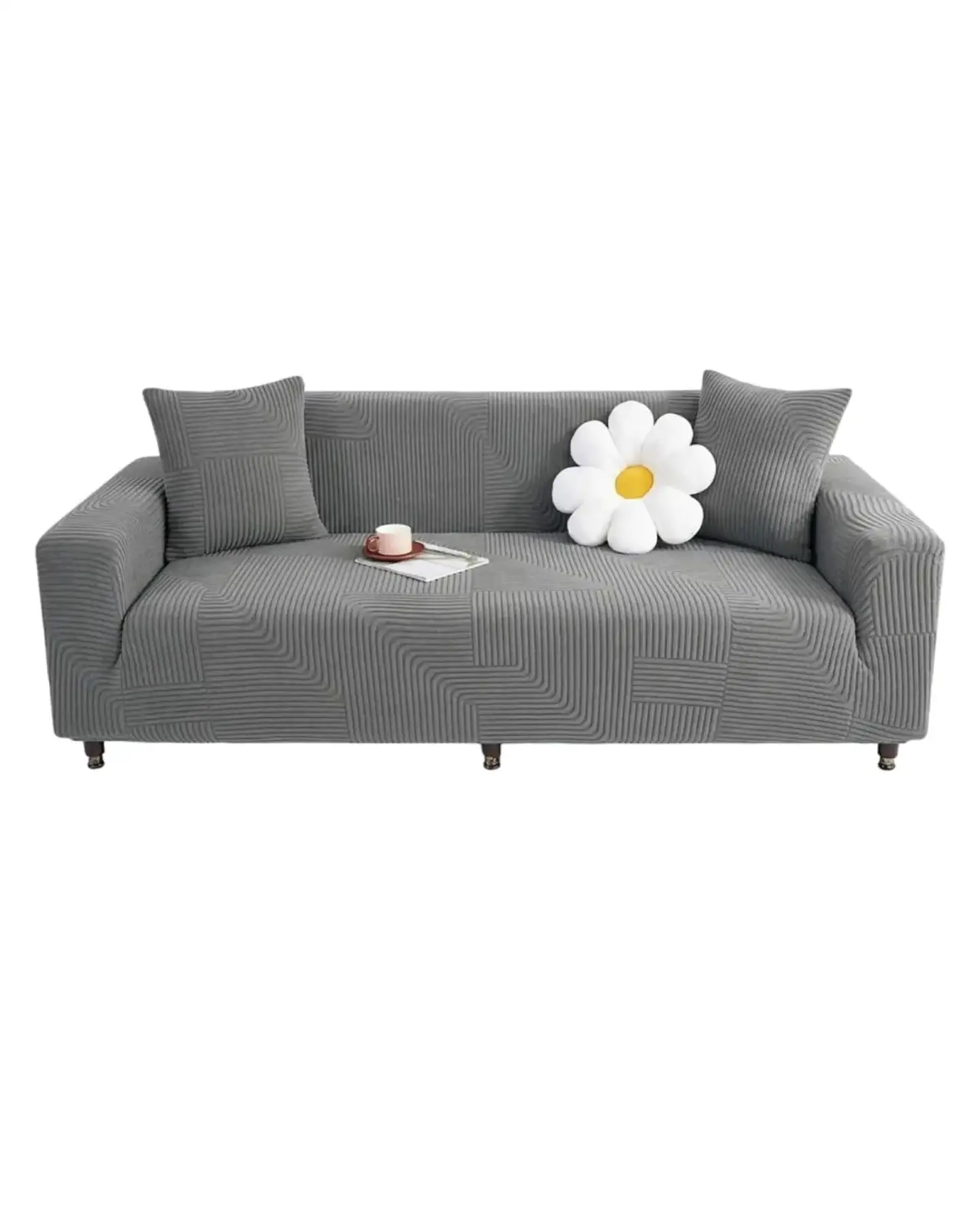 Funda De Sofa 4 Cuerpos Tela Polar Elastico Suave 6