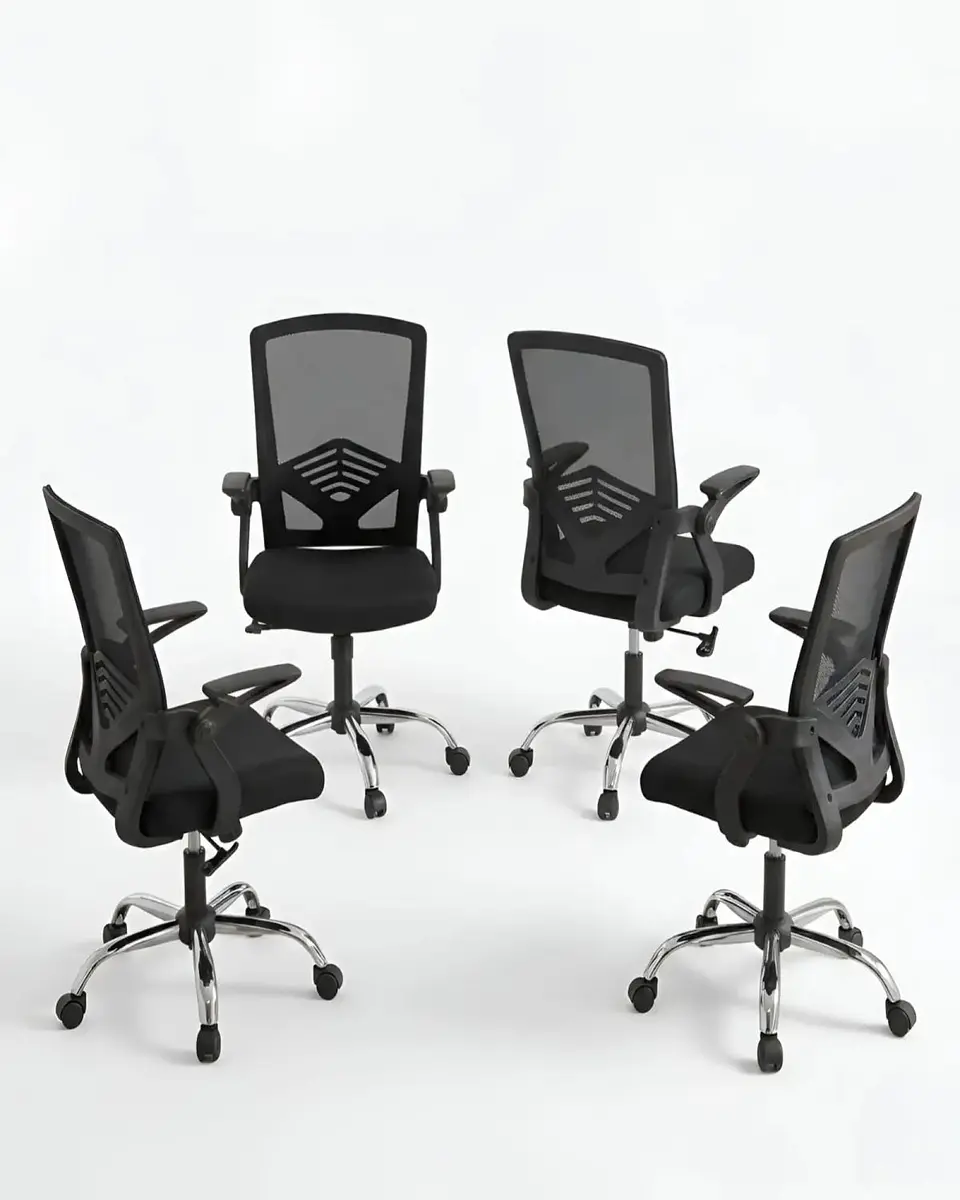Pack 4 Sillas de Escritorio Ergonómicas con Apoyabrazos Abatibles 3