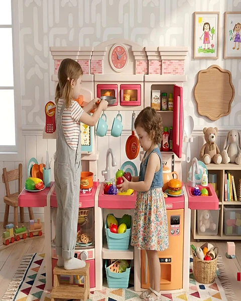 Cocina De Juguete Infantil Home Kitchen 108 Piezas Con Sonido Y Agua