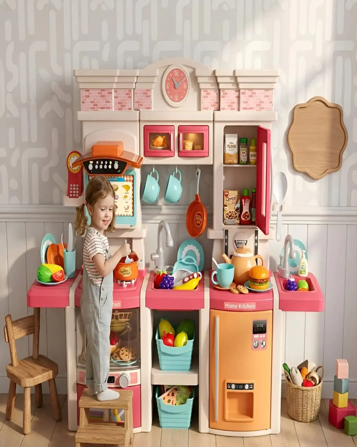 Cocina De Juguete Infantil Home Kitchen 108 Piezas Con Sonido Y Agua 2