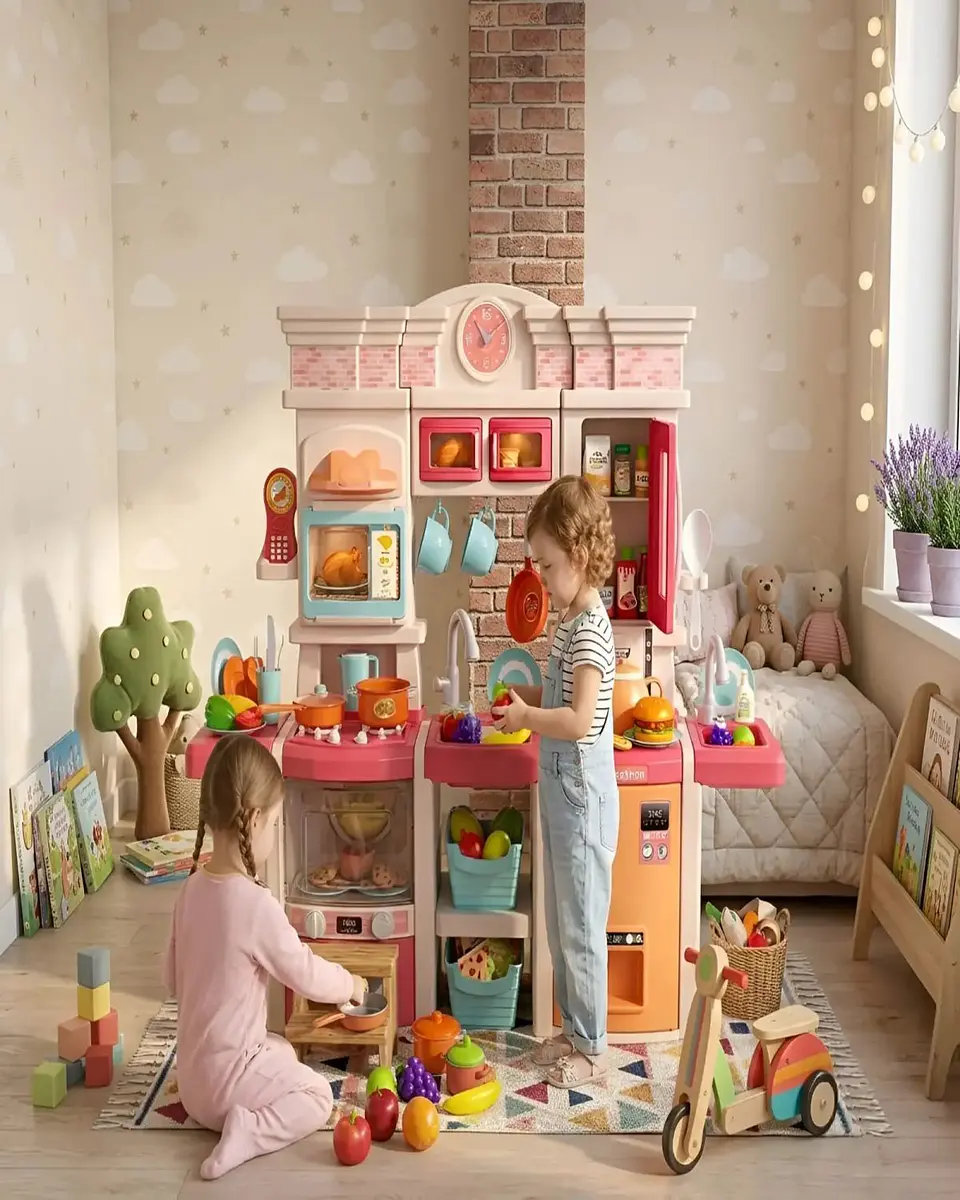 Cocina De Juguete Infantil Home Kitchen 108 Piezas Con Sonido Y Agua 3