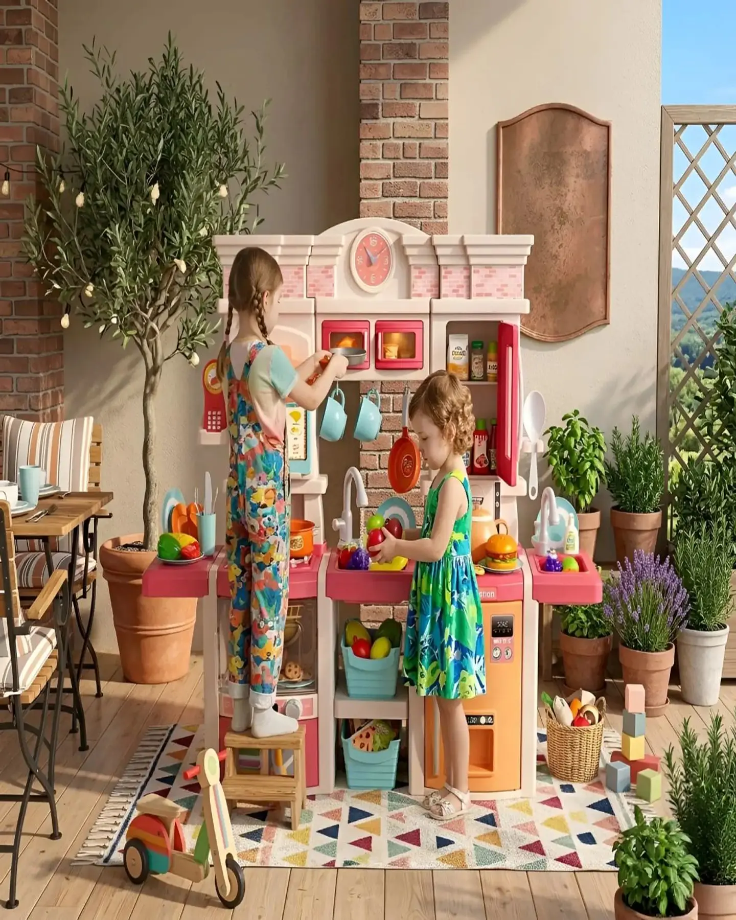 Cocina De Juguete Infantil Home Kitchen 108 Piezas Con Sonido Y Agua 5