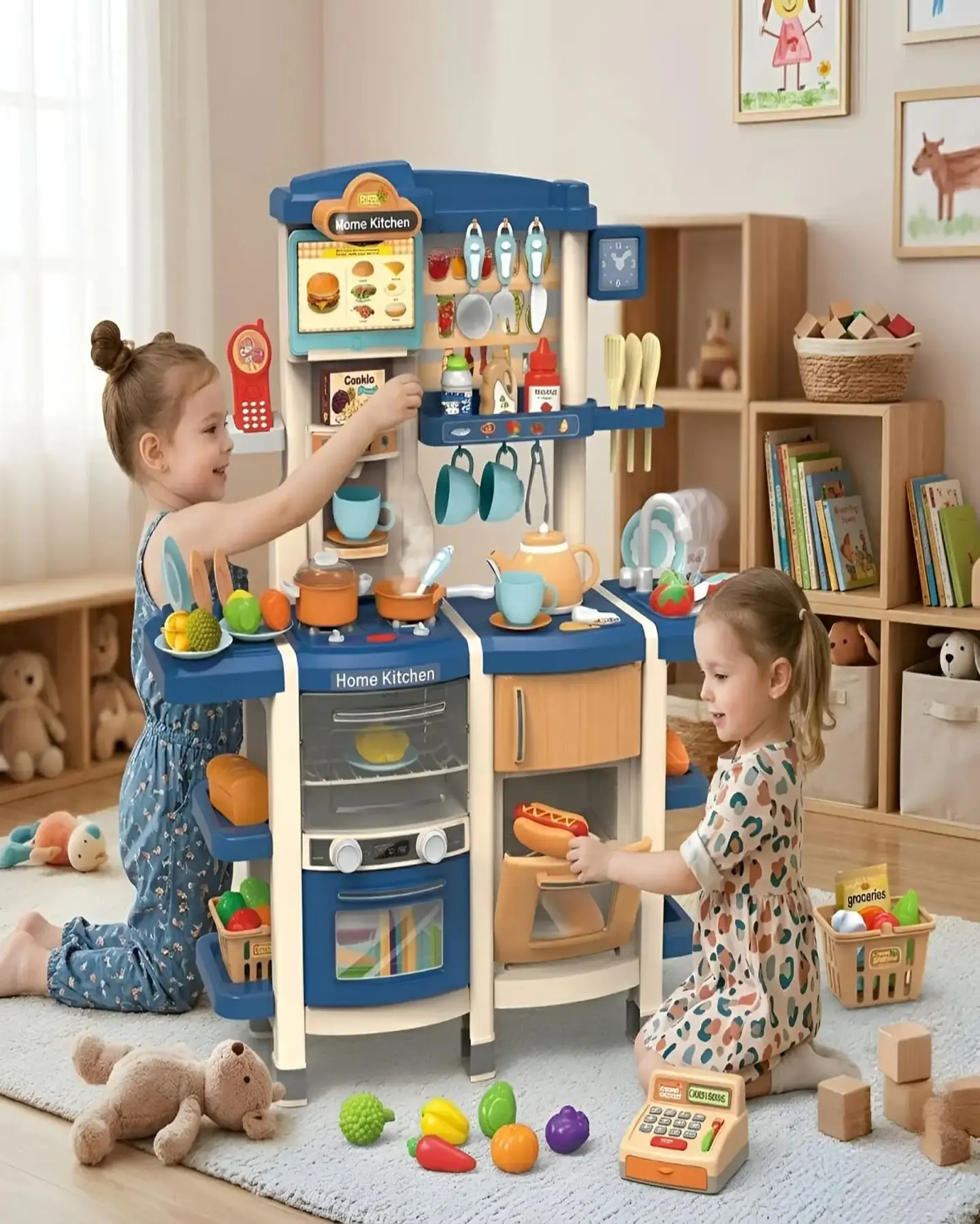 Cocina De Juguete Infantil Home Kitchen 66 Piezas Con Sonido Y Agua 100cm 2