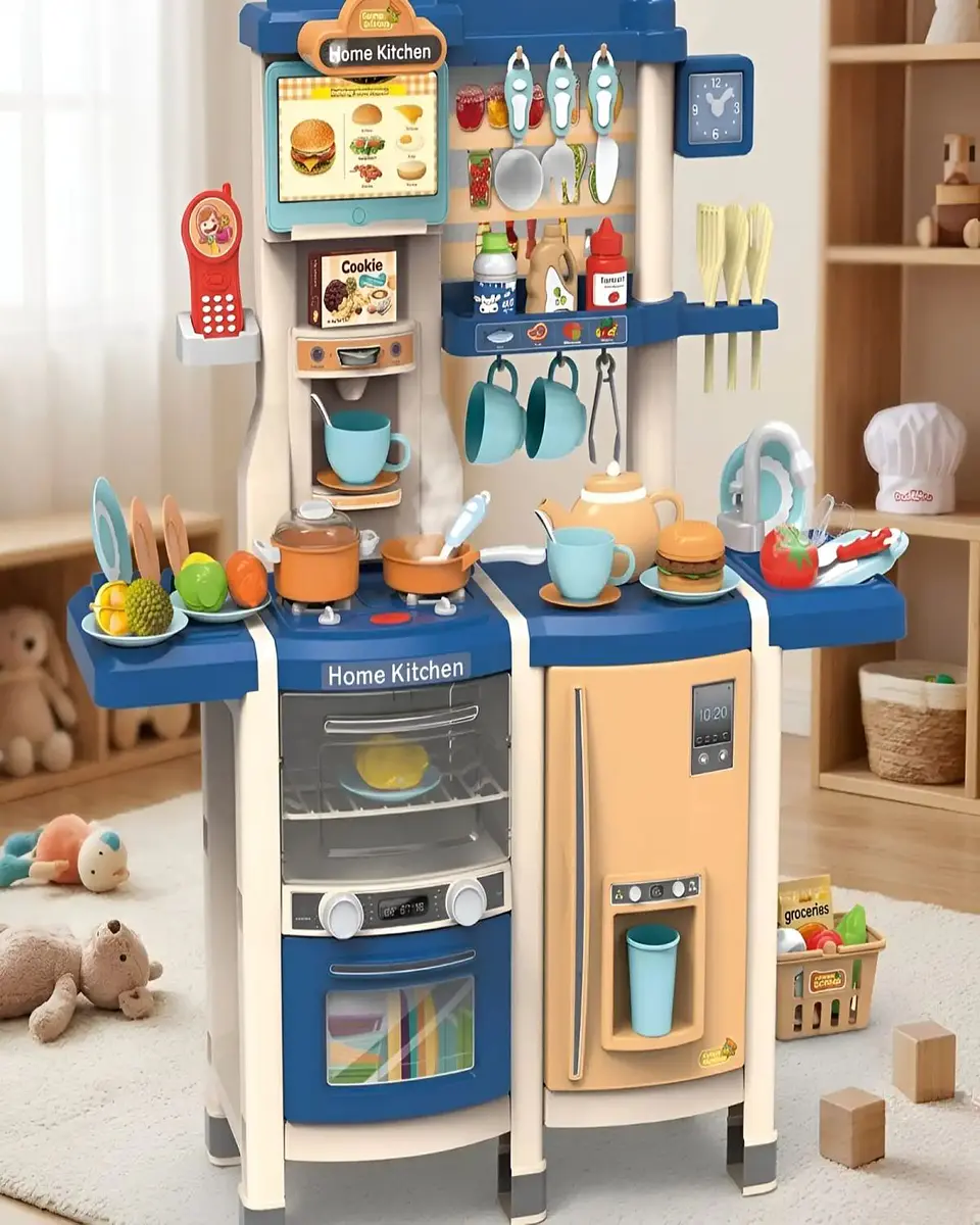 Cocina De Juguete Infantil Home Kitchen 66 Piezas Con Sonido Y Agua 100cm 3