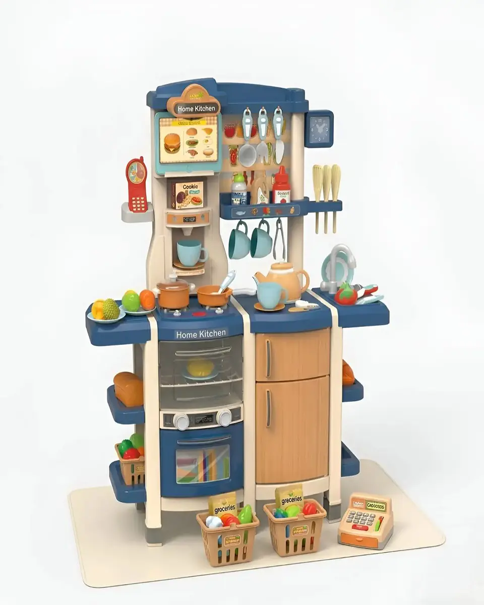 Cocina De Juguete Infantil Home Kitchen 66 Piezas Con Sonido Y Agua 100cm 6