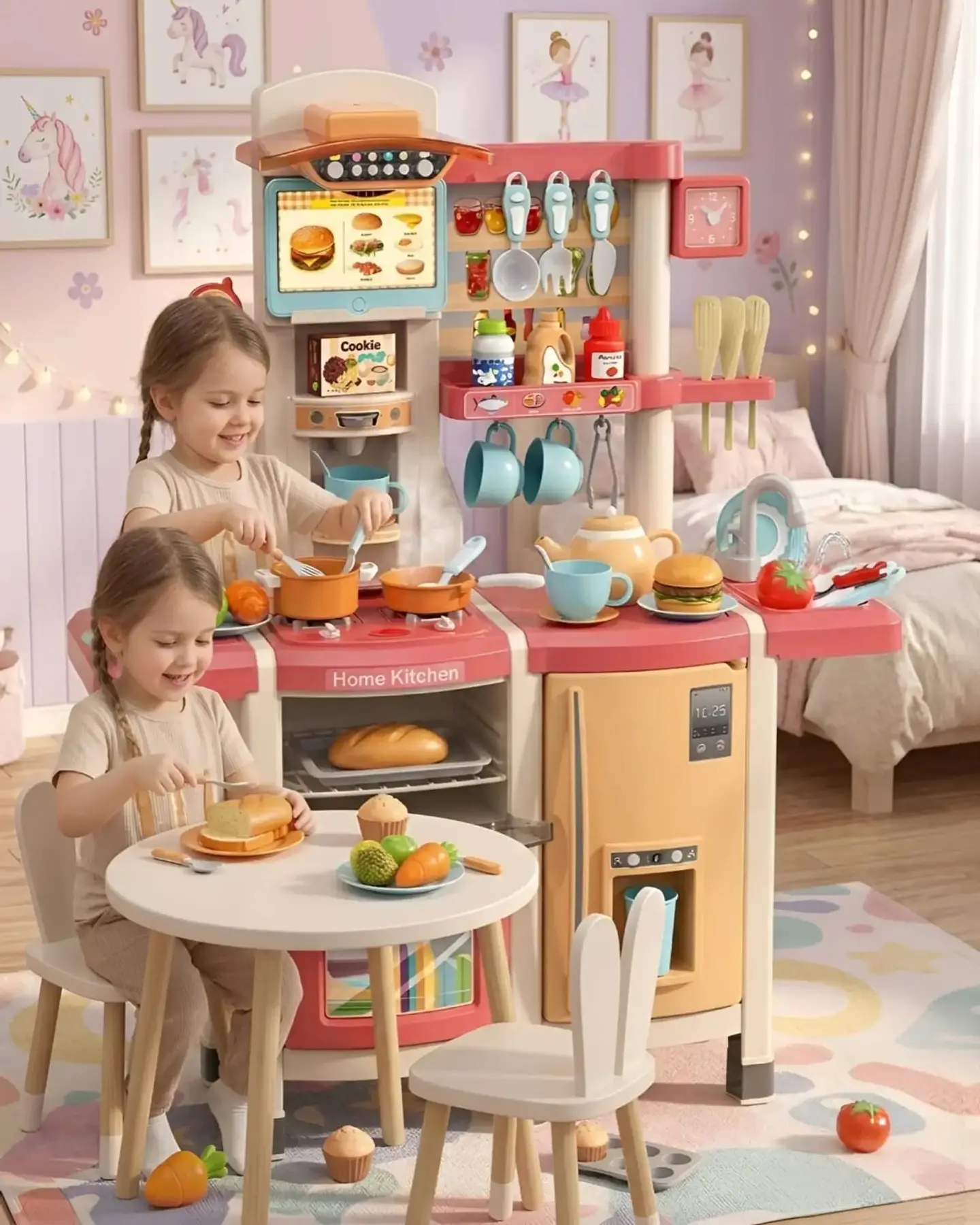 Cocina De Juguete Infantil Home Kitchen 66 Piezas Con Sonido Y Agua 100cm 2