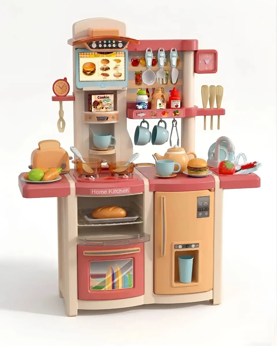 Cocina De Juguete Infantil Home Kitchen 66 Piezas Con Sonido Y Agua 100cm 6