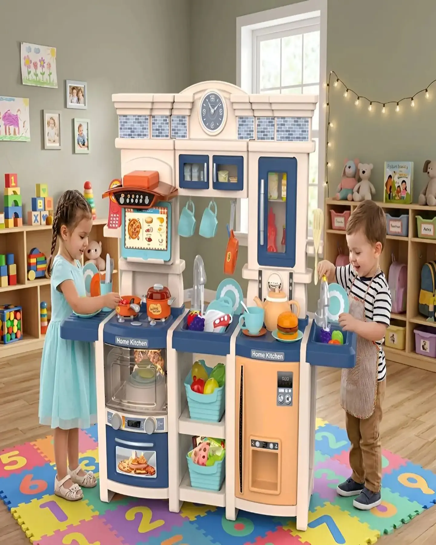 Cocina De Juguete Infantil Home Kitchen 108 Piezas Con Sonido Y Agua 2