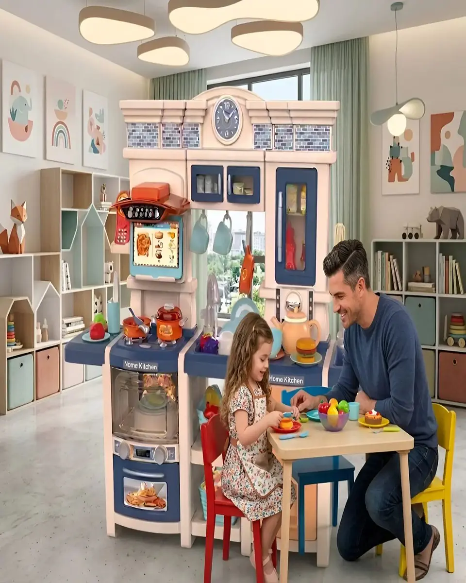 Cocina De Juguete Infantil Home Kitchen 108 Piezas Con Sonido Y Agua 3