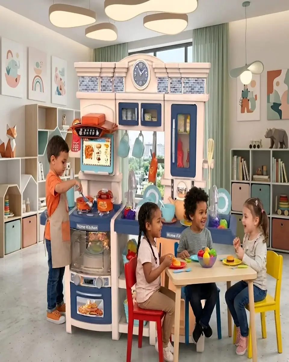 Cocina De Juguete Infantil Home Kitchen 108 Piezas Con Sonido Y Agua 4