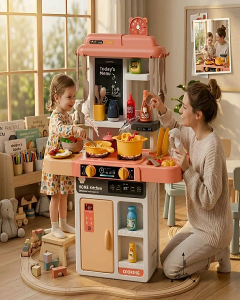 Cocina de Juguete Infantil 43 Piezas con Luz y Sonido 68 cm