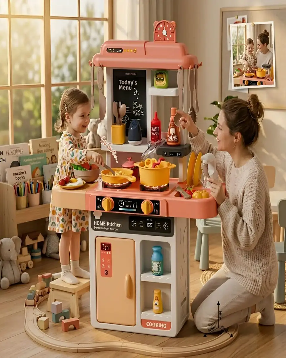 Cocina de Juguete Infantil 43 Piezas con Luz y Sonido 68 cm 2