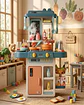 Cocina de Juguete Infantil 55 Piezas con Luz Sonido y Agua 63 cm Azul - Miniatura 1