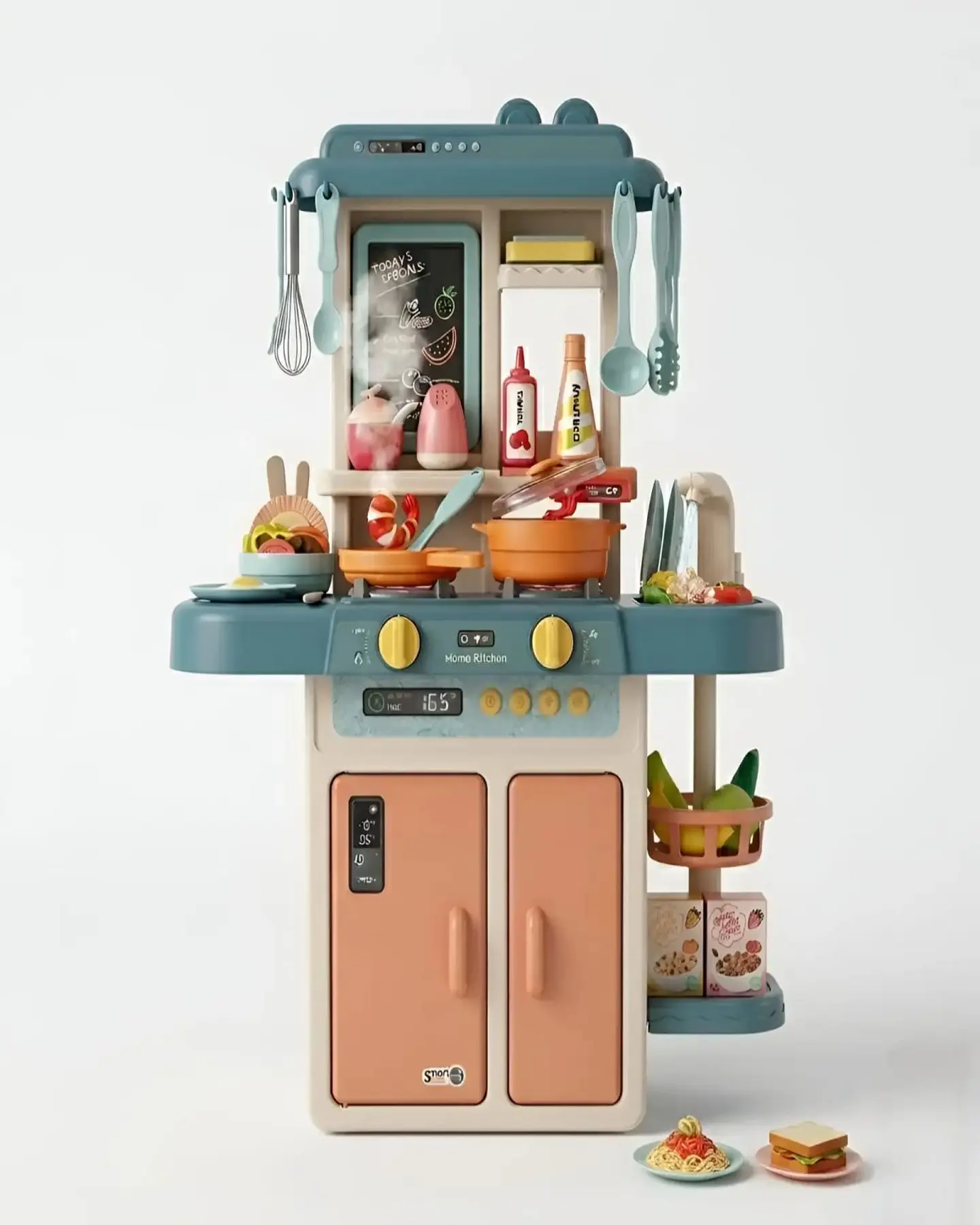 Cocina de Juguete Infantil 55 Piezas con Luz Sonido y Agua 63 cm Azul 6