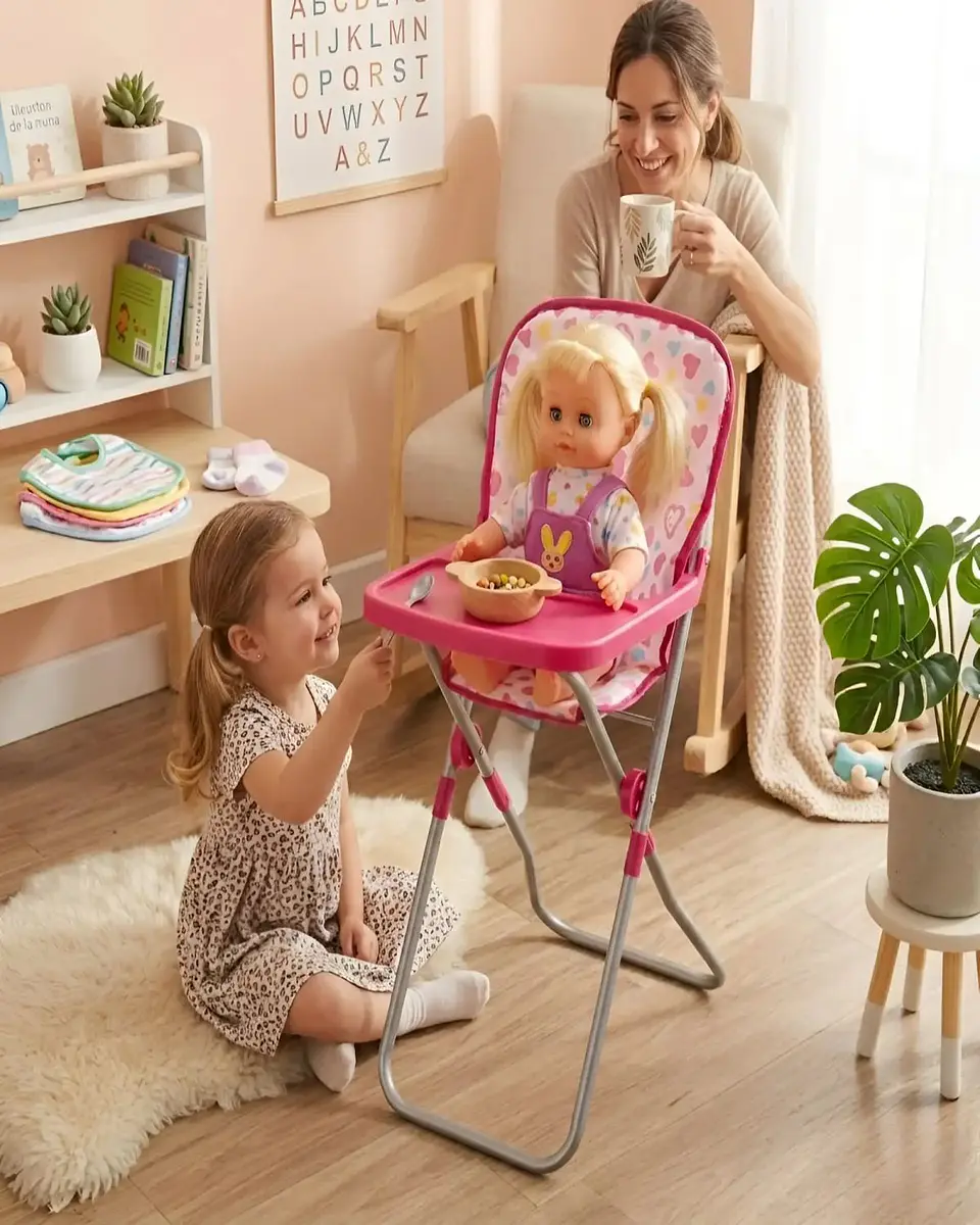 Set Muñecas 4 En 1 Cuna Silla Columpio Y Hamaca 4