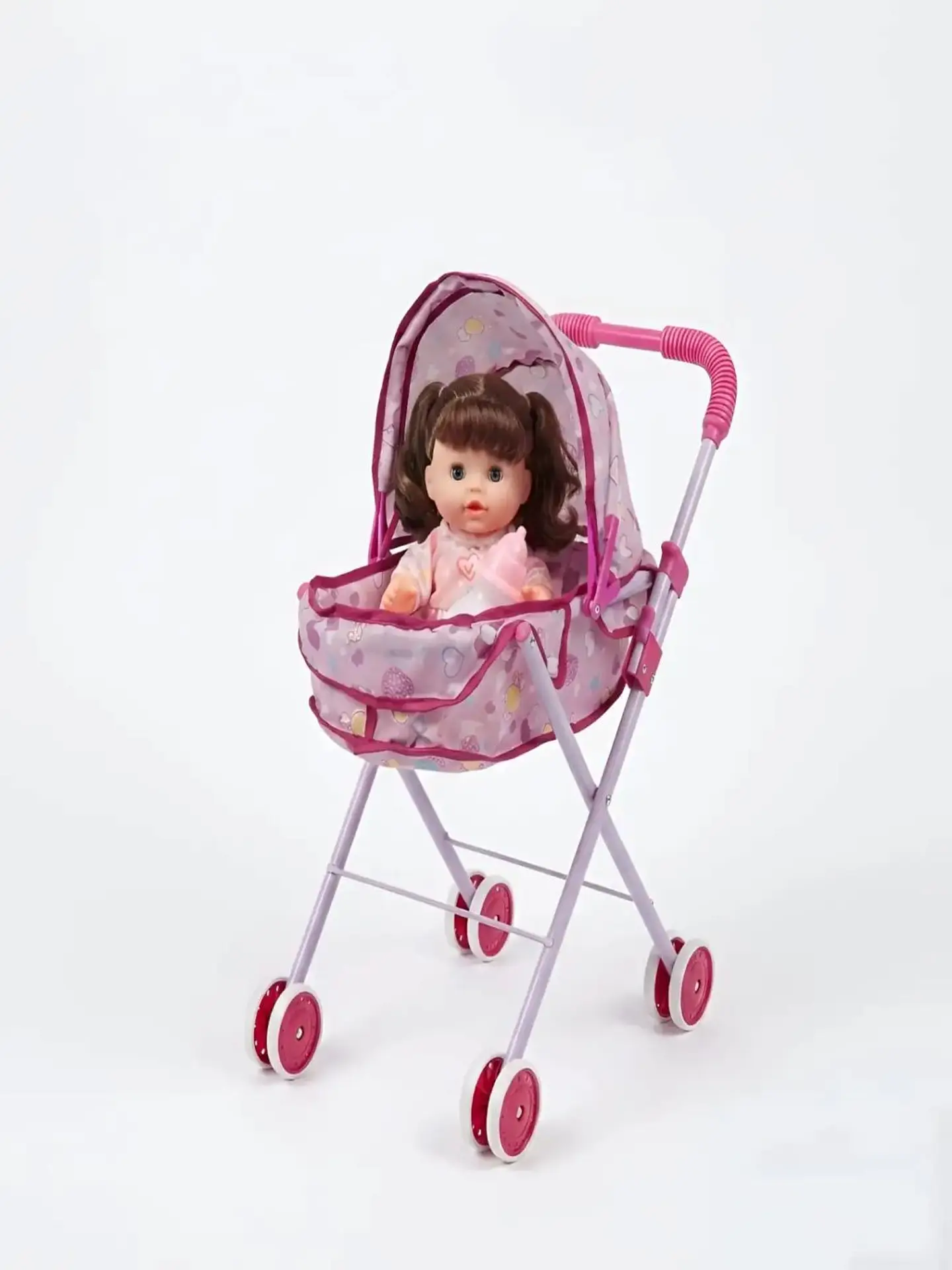 Set Muñeca Interactiva con Coche Moisés Plegable 3