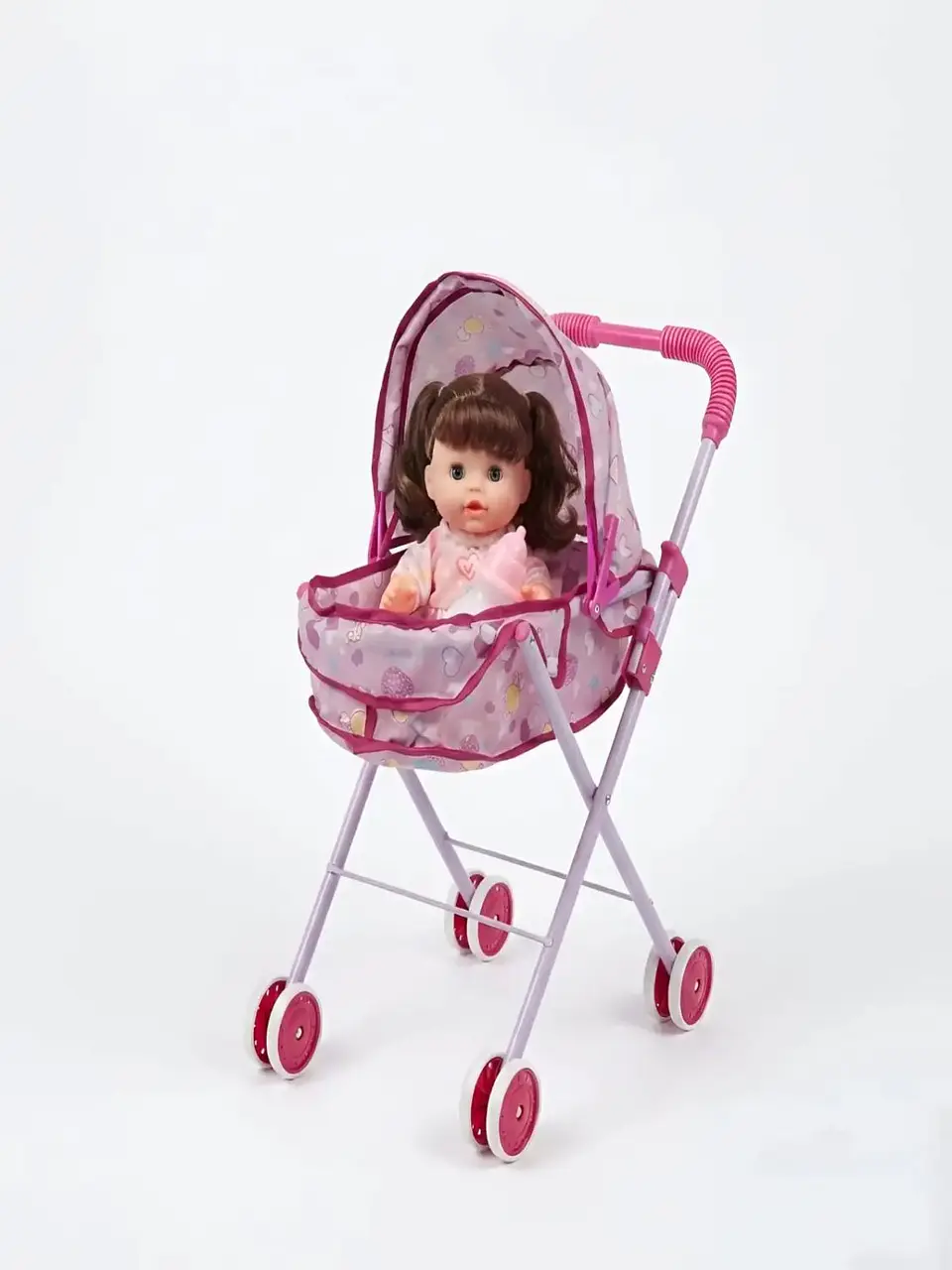Set Muñeca Interactiva con Coche Moisés Plegable 3