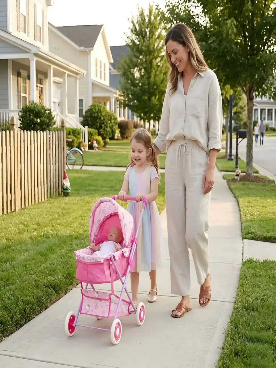 Coche para Muñecas Tipo Moisés con Canasto y Toldo Ajustable 4