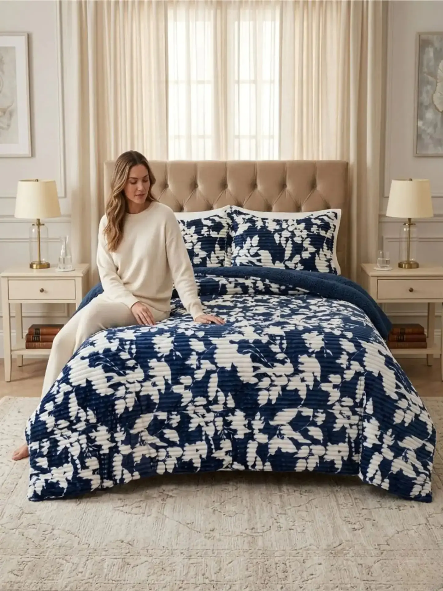 Cubrecama Sherpa Cotelón Doral Super King 4