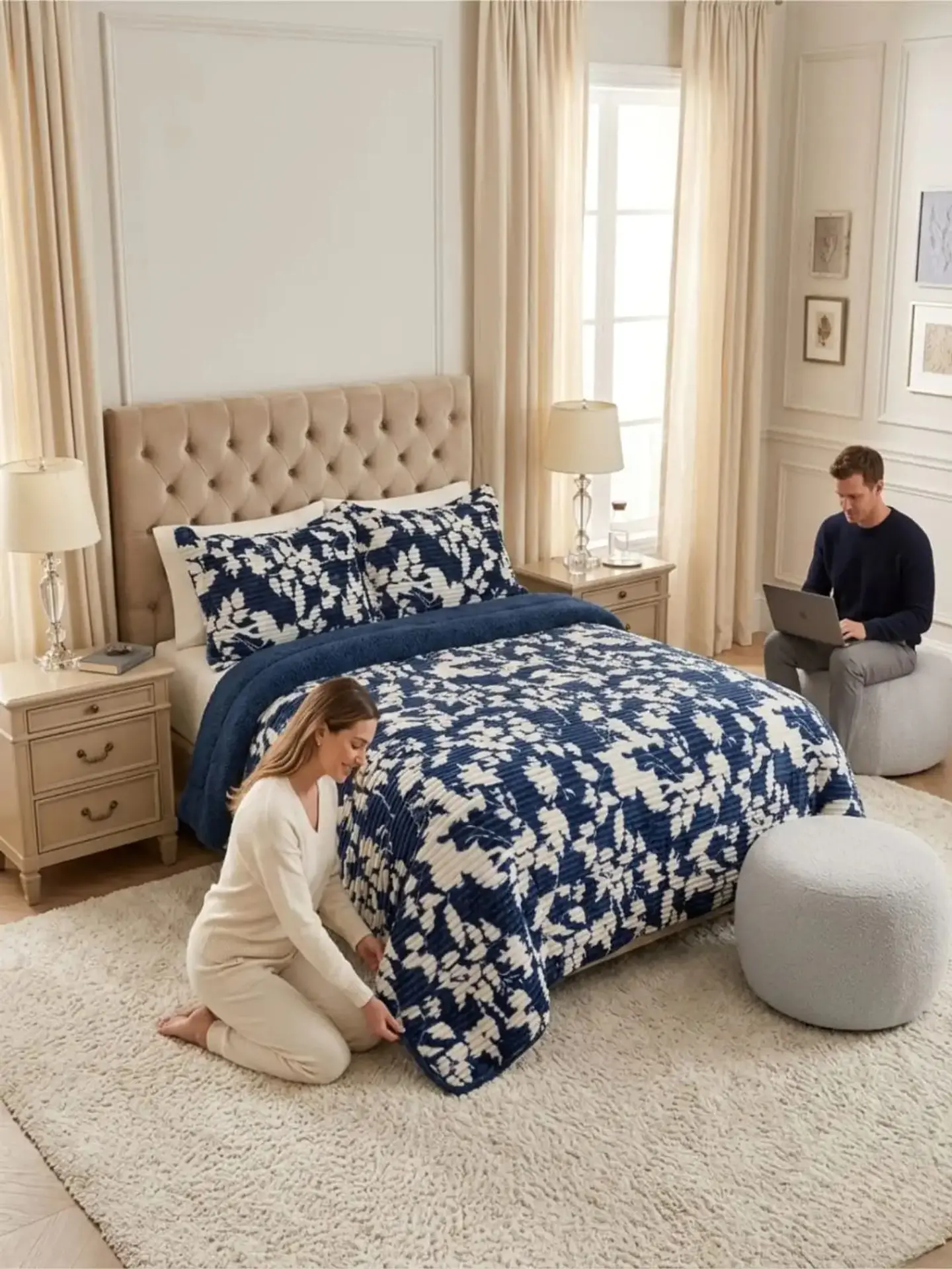 Cubrecama Sherpa Cotelón Doral Super King 5