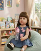 Muñeca Reborn Realista con Accesorios Vestido Azul y Trenzas - Miniatura 4